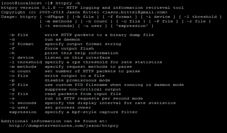 Análisis de trafico HTTP con httpry