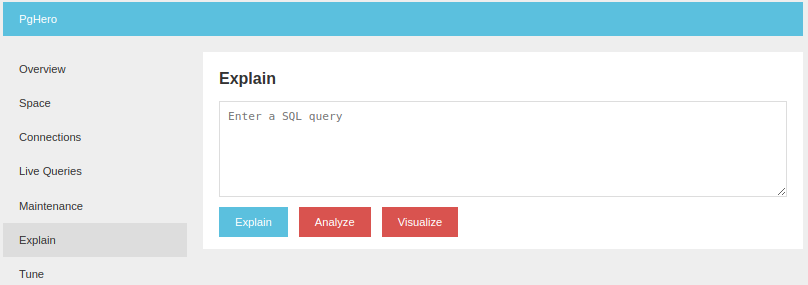 Estadísticas de rendimiento de PostgreSQL con PgHero y Docker